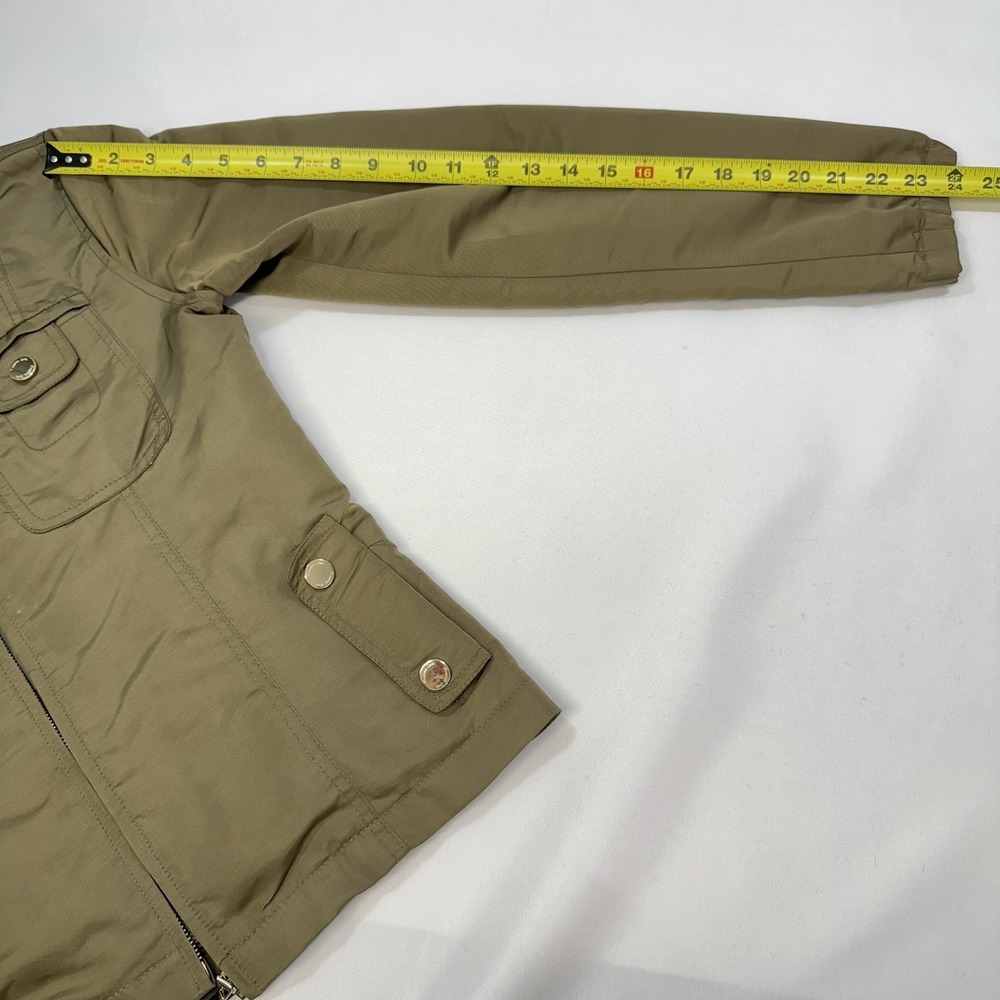 Massimo Dutti Women's Medium Bomber Jacket Lightweight Military‎ Minimalist Chic - Picture 15 of 16
